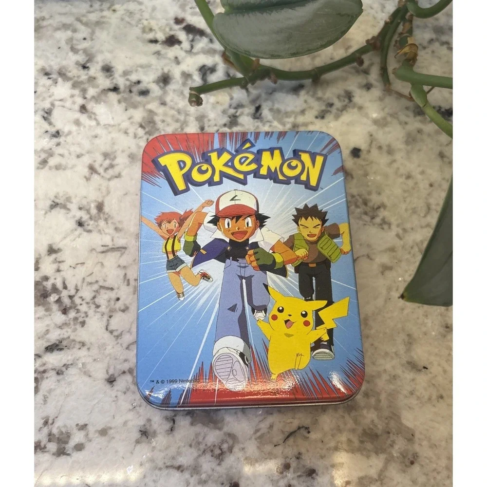 Vintage Pokemon Playing Cards Tin 1999 Nintendo Bicycle Pikachu 54 Cards